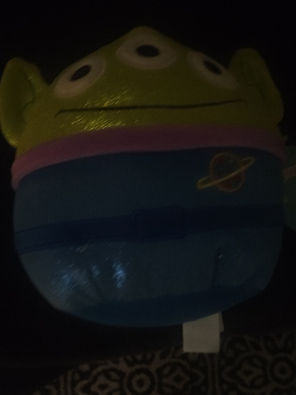 Disney Green Three-Eyed Alien Plush with Blue Outfit and Pink Trim